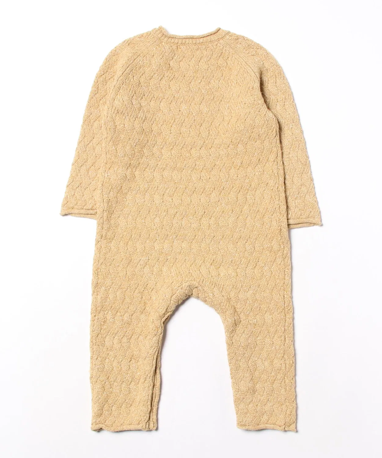 Детский джемпер-комбинезон из мягкого трикотажа с принтом Heather Knit Jumpsuit Quincy Mae, Honey — фото 2