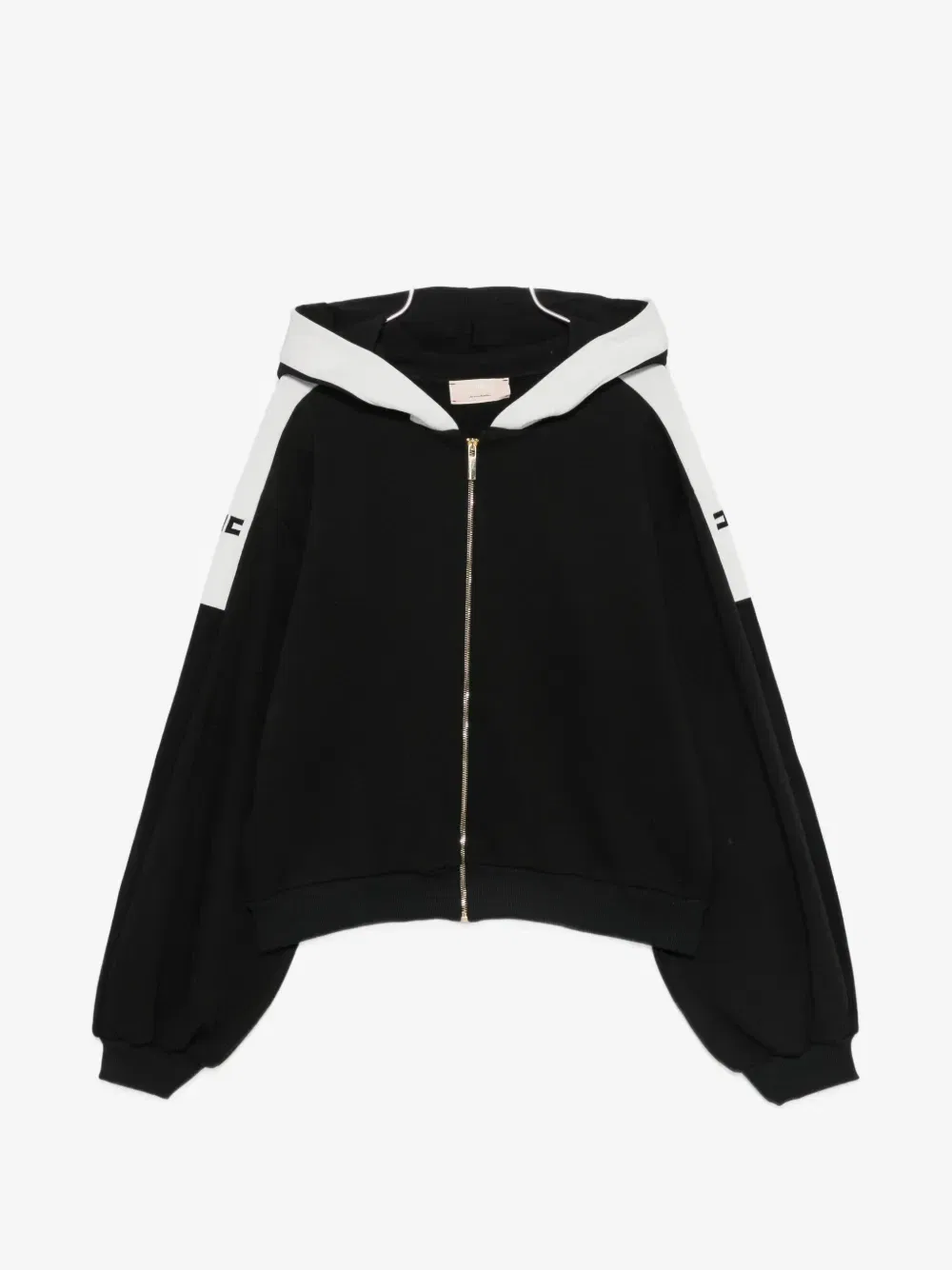 Толстовка на молнии с логотипом Elisabetta Franchi Kids, черный