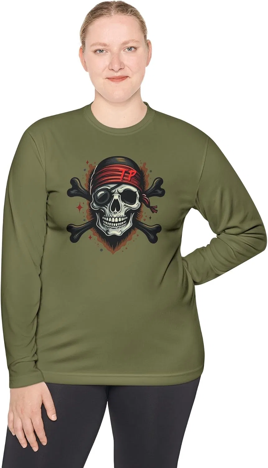Унисекс легкая футболка с длинным рукавом Sport-tek, Olive Drab Green — фото 4
