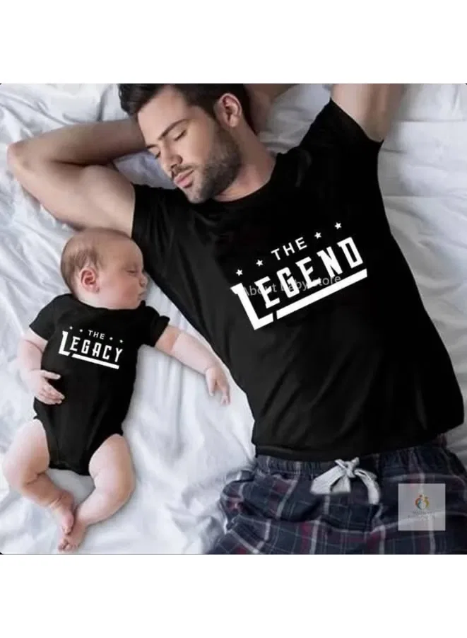Комплект футболка и боди-комбинезон с принтом The Legend & The Legacy Matching Family Outfits, черный