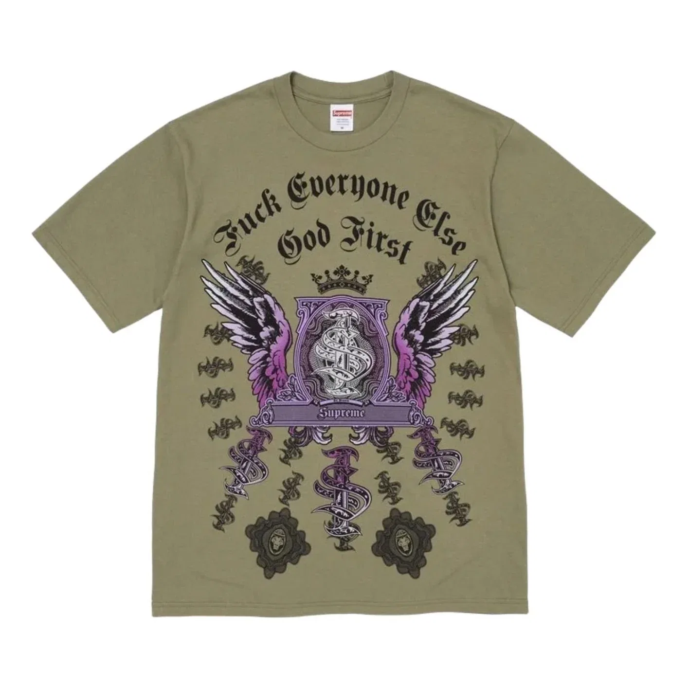 Мужская футболка FW26 Money T-Shirt 'Olive' Supreme, оливковый