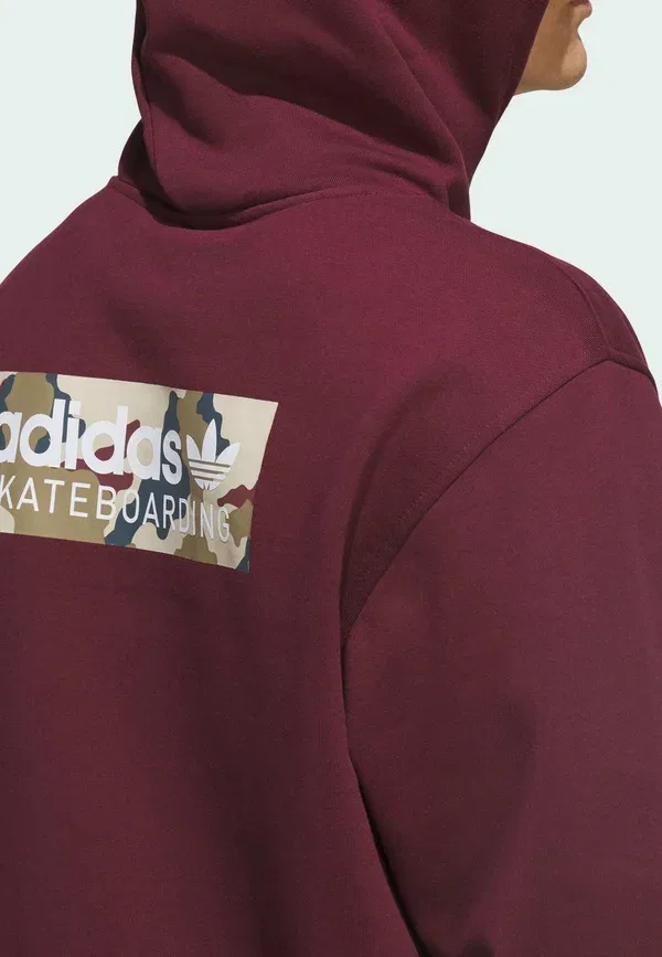 Толстовка с логотипом скейтбординга - худи Adidas Originals, бордовый — фото 4