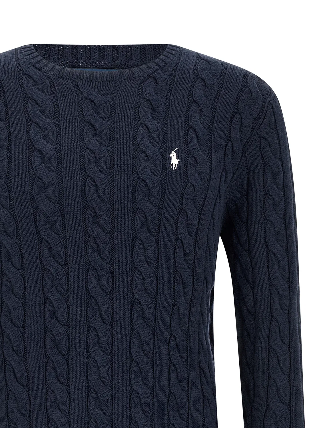 Мужской свитер с текстурным плетением Blue Cotton Cardigan Polo Ralph Lauren, Blue — фото 3