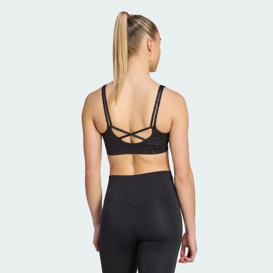 Спортивный бюстгальтер с графическим принтом All Me Essentials Light Support, adidas, Черный
