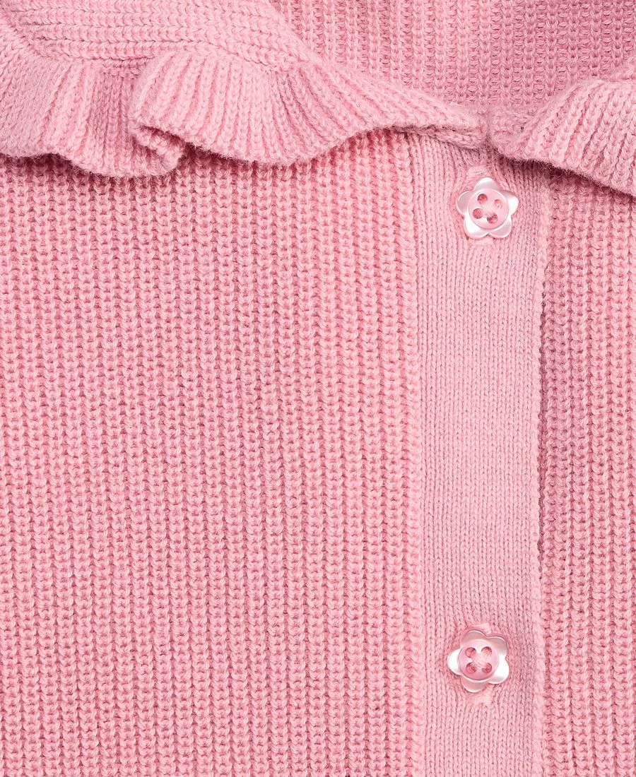 Детский кардиган из хлопка с воротником-рюшем First Impressions, Pink Enamel — фото 3