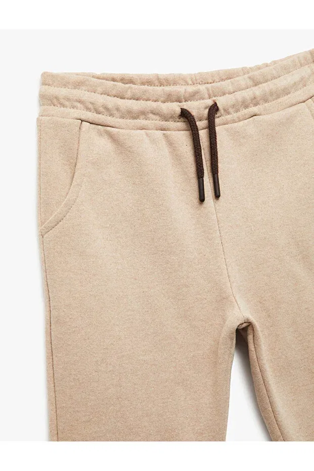 Детские спортивные штаны для мальчиков на флисе Basic fleece-lined jogger sweatpants Koton, Ecru — фото 3