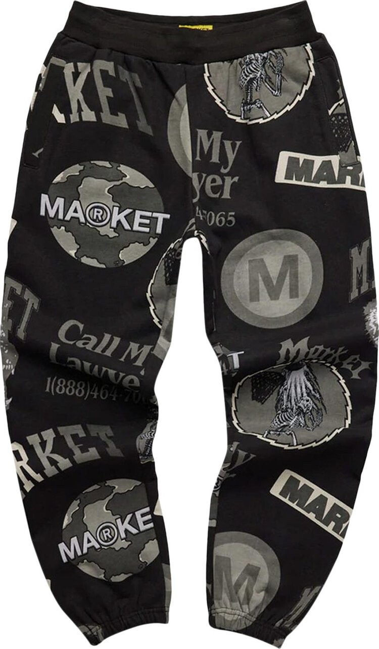 

Спортивные брюки Market Monogram Grayscale Sweatpants 'Black', черный