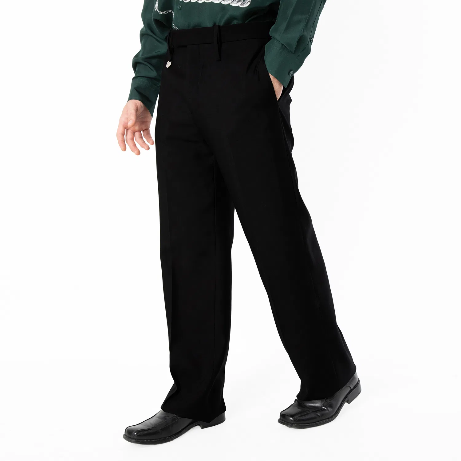 Брюки прямого кроя из шерсти Men's Black Straight-Leg Wool Trousers Burberry, Black — фото 2