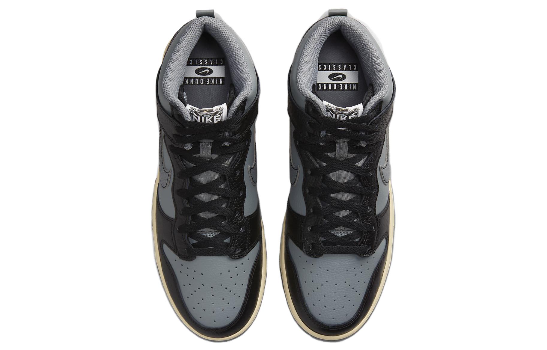 Кроссовки Nike Dunk High Retro Premium Classics, серый/черный — фото 4