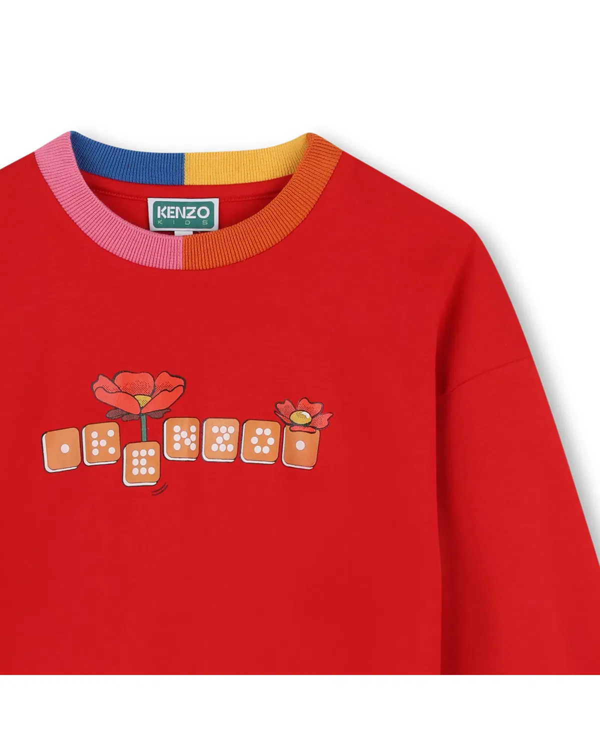 Детская худи для девочек с принтом Kenzo Kids, Rojo — фото 2