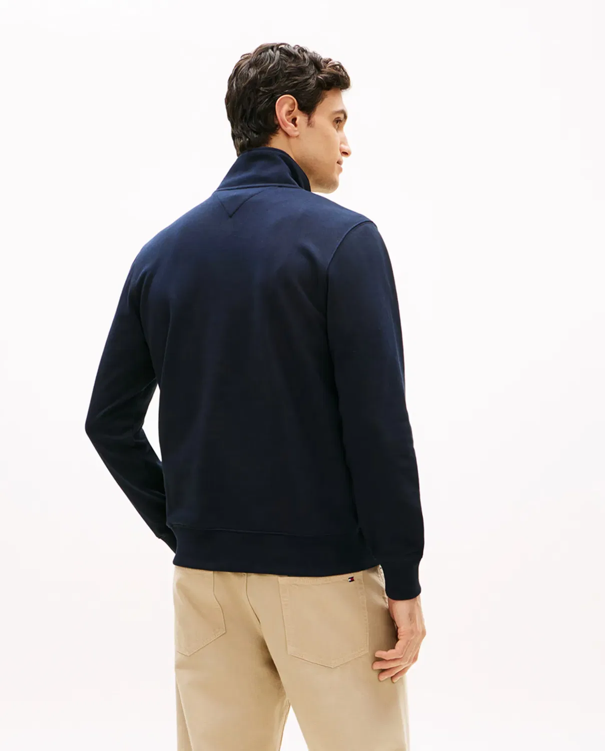 Мужская свитшот без капюшона с полузастежкой-молнией Tommy Hilfiger, Azul Marino — фото 2