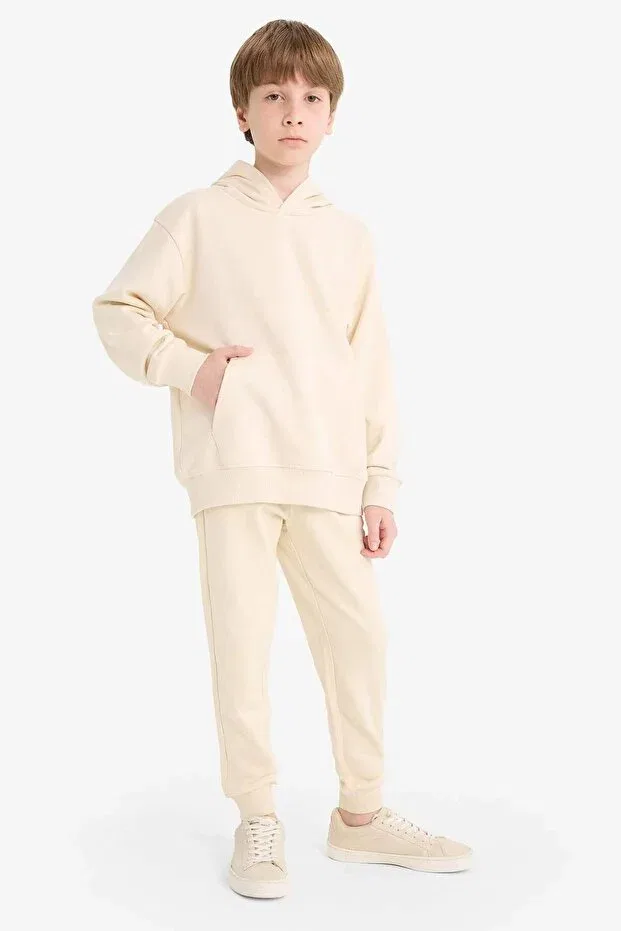 Детские спортивные штаны для мальчиков с эластичным поясом Defacto, Beige-Bg734 — фото 2