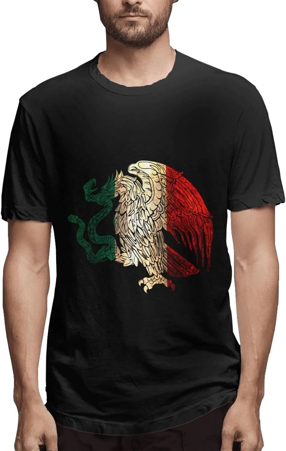 Мужская футболка с принтом Mexican Eagle, Regular Fit, Cotton, Black