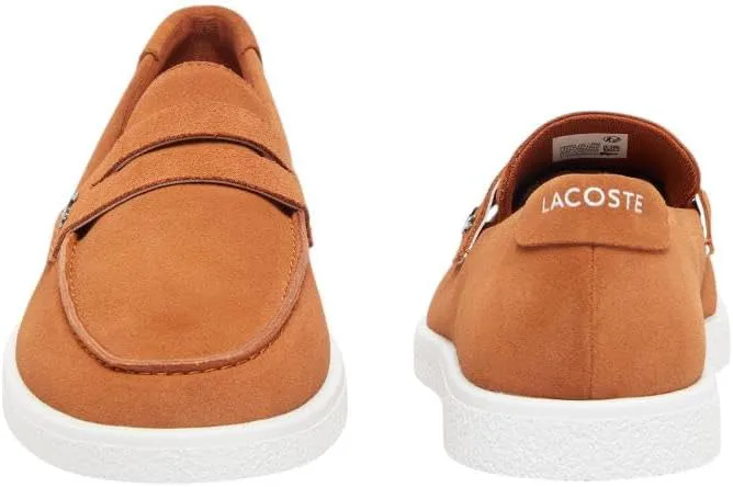Мужские слипоны Lacoste Cochet из замши, коричневый/белый — фото 2