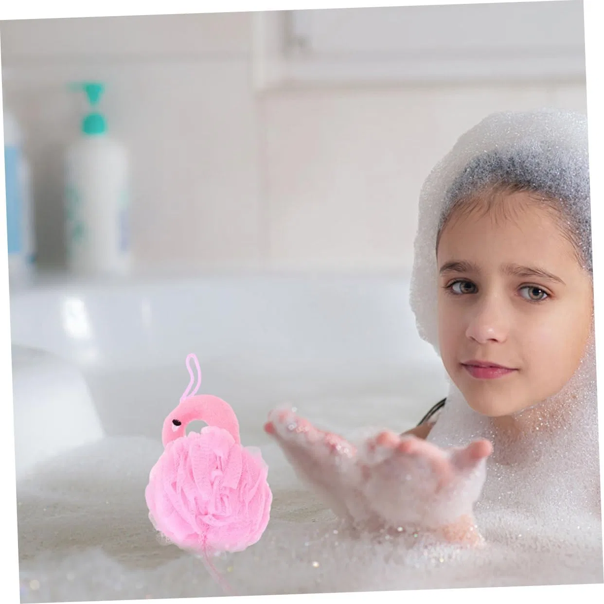 Мочалка для душа Flamingo, 6 шт, розовый, Healeved — фото 2
