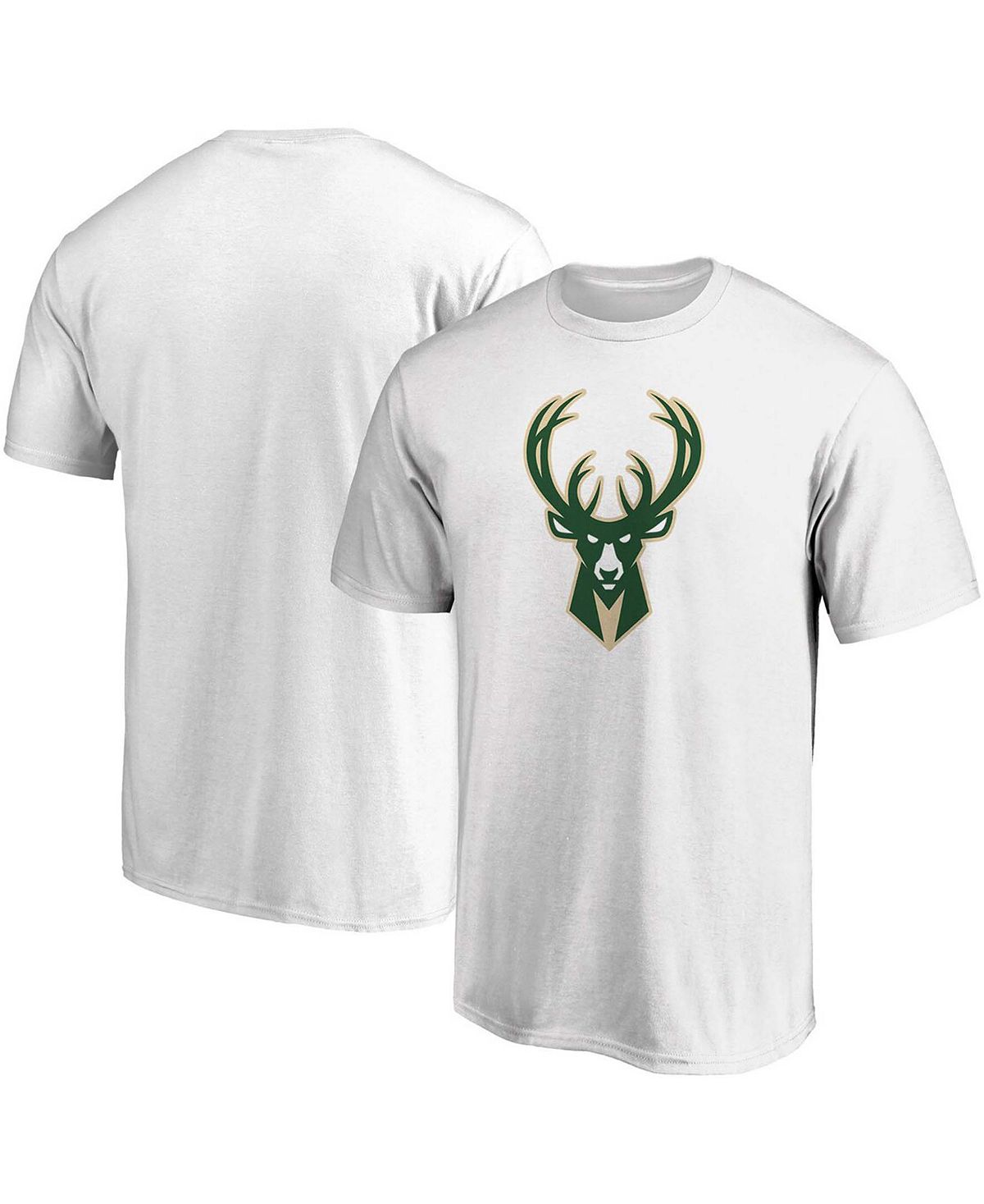 Мужская белая футболка с логотипом milwaukee bucks primary team Fanatics, белый - фото