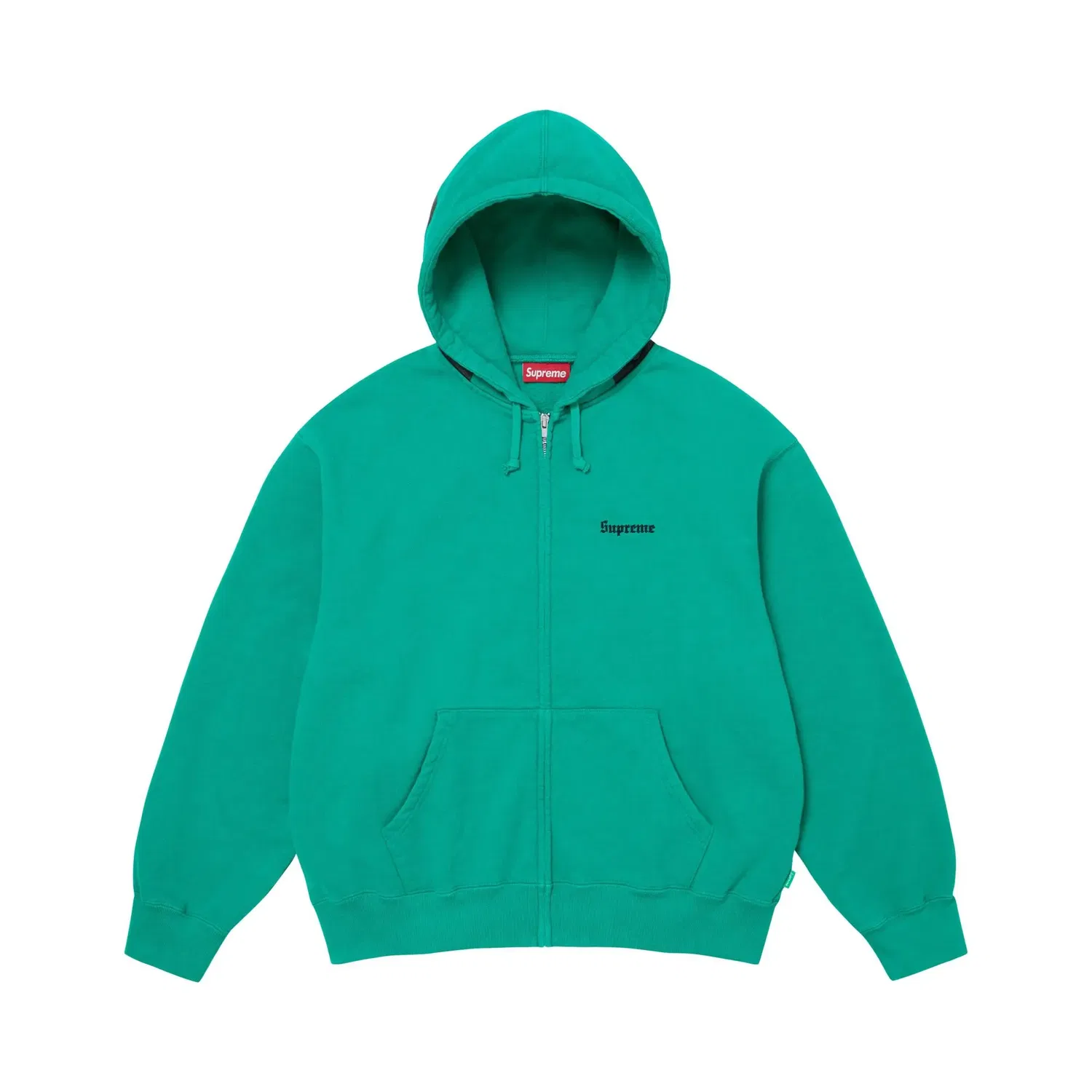 Худи на молнии Supreme Paris Is Burning Zip Up Hooded Sweatshirt, бирюзовый