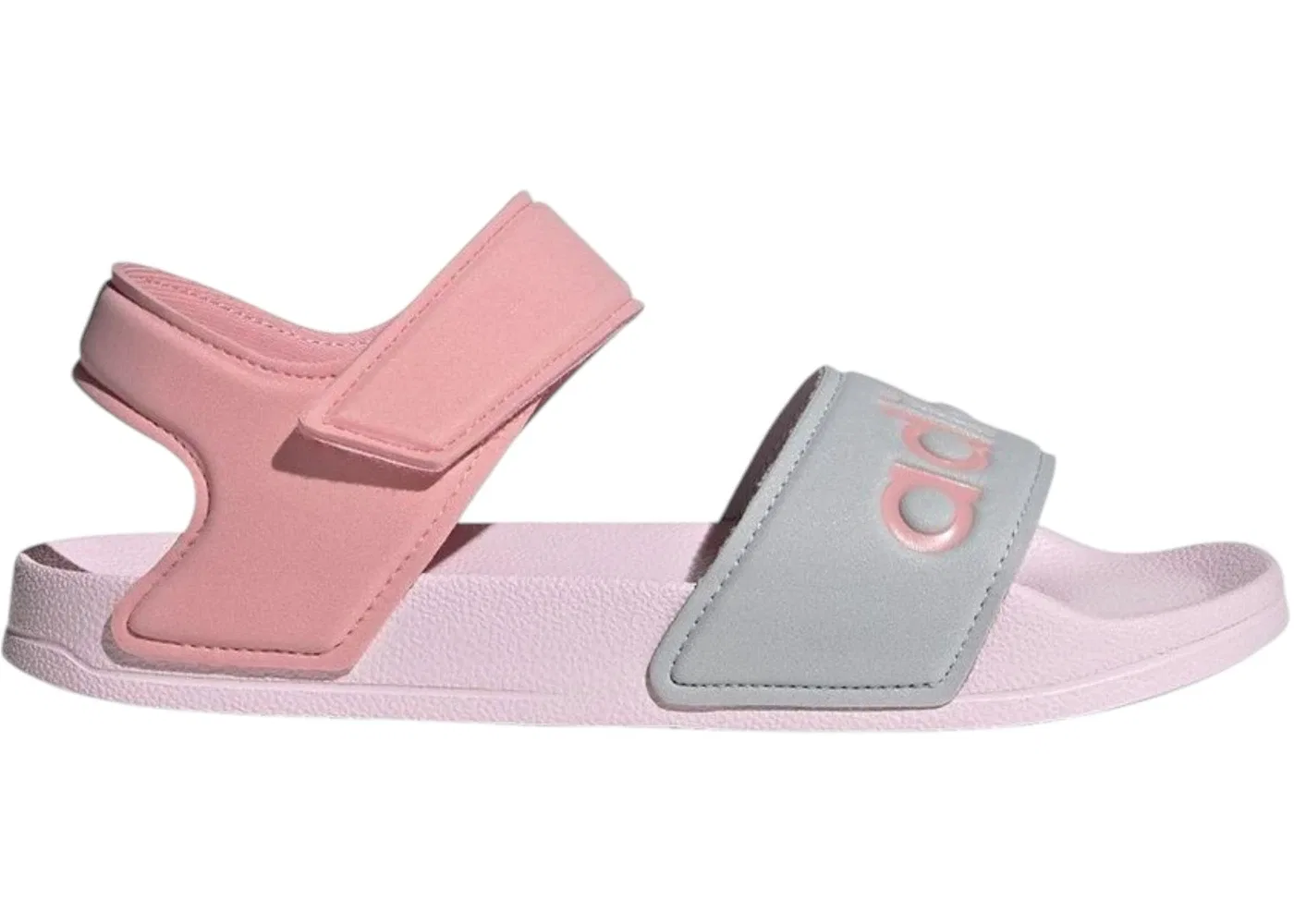 Детские сандалии-шлепанцы Adilette Clear Pink Super Pop Silver Metallic Adidas, Clear Pink Super Pop Silver Metallic