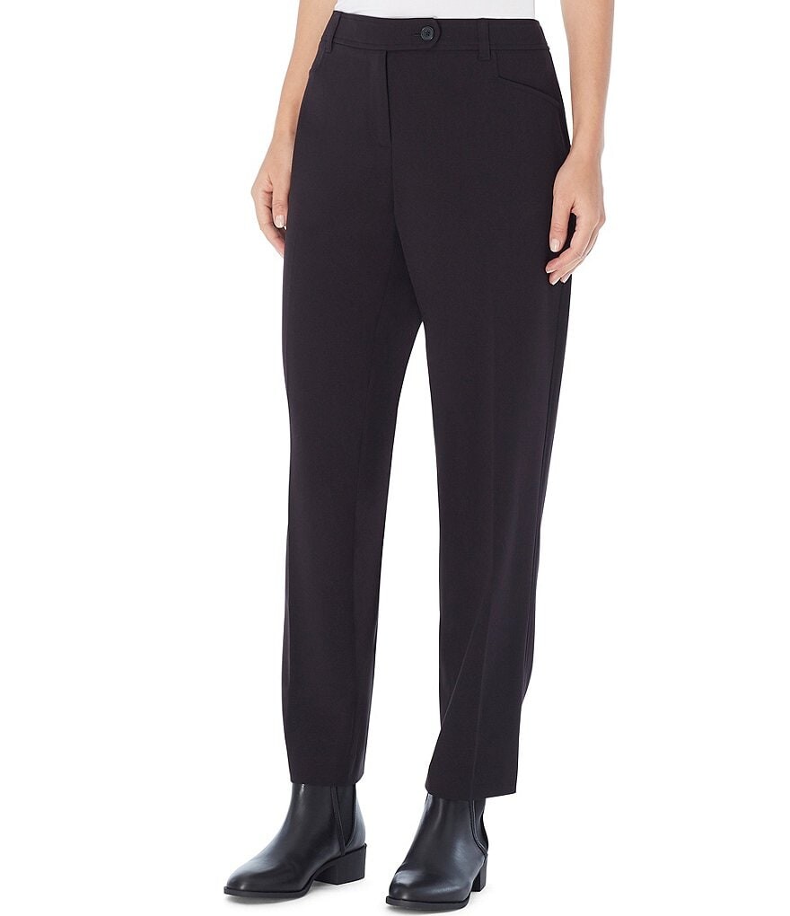 

Зауженные книзу прямые тканые брюки Jones New York Bi-Stretch, черный