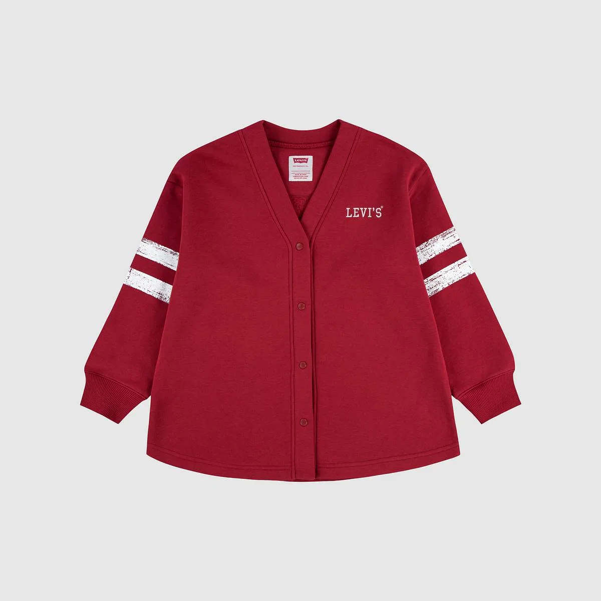 Флисовый кардиган Varsity для девочек 7-16 лет Levi's, Deep Claret - Red — фото 4