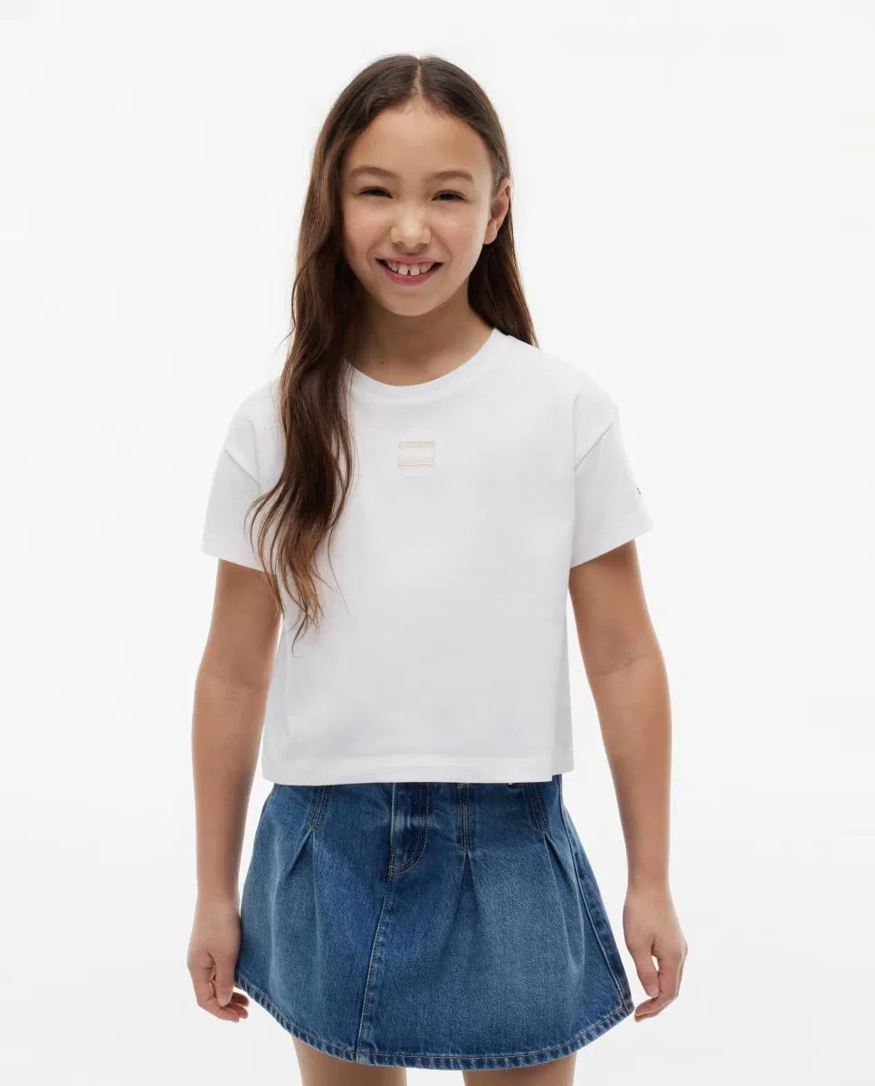 Детская футболка, Silueta Boxy Logo Frontal, Tommy Hilfiger, белый