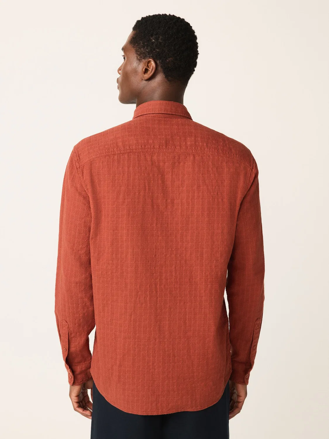 Рубашка с вафельной текстурой, Brown Regular Fit Next, коричневый — фото 3