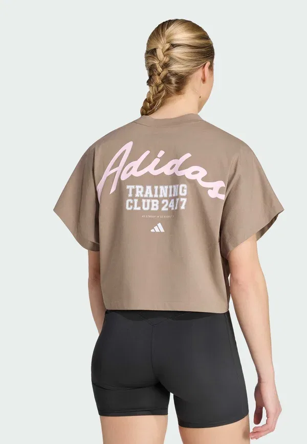 Футболка с графическим принтом Primelift для тренировок - футболка с принтом Adidas Performance, хаки