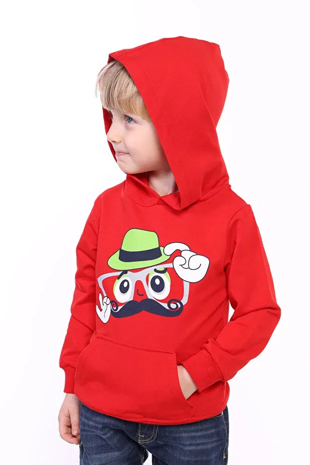 Детские свитшот для мальчиков с принтом Dog Printed Toontoy, Red