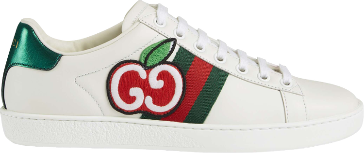 Кроссовки Gucci Wmns Ace Low GG Apple Patch - White, белый - фото