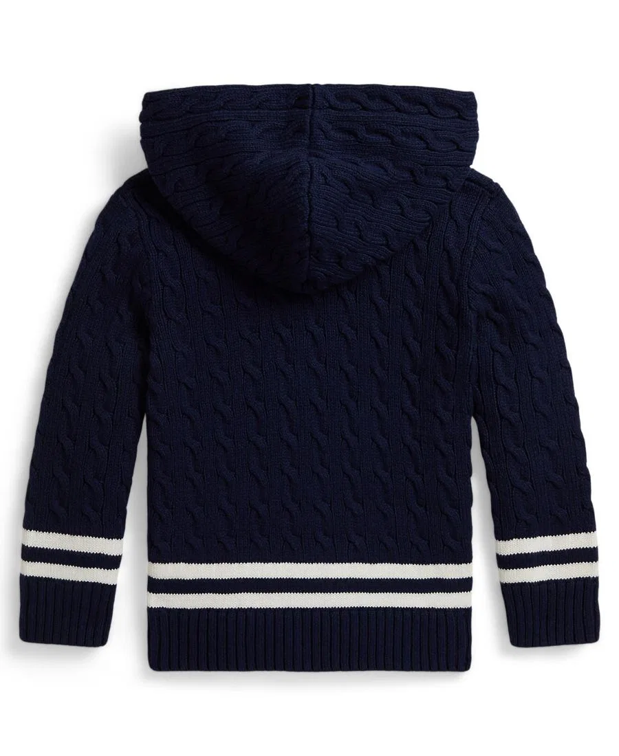 Детский хлопковый свитер с капюшоном Polo Ralph Lauren, Refined Navy — фото 2