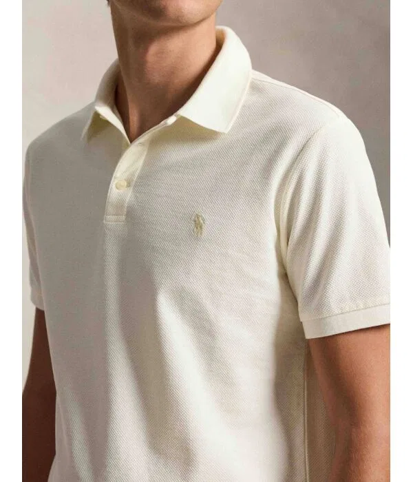 Мужское поло Slim Fit Custom Polo Ralph Lauren, Crema — фото 4