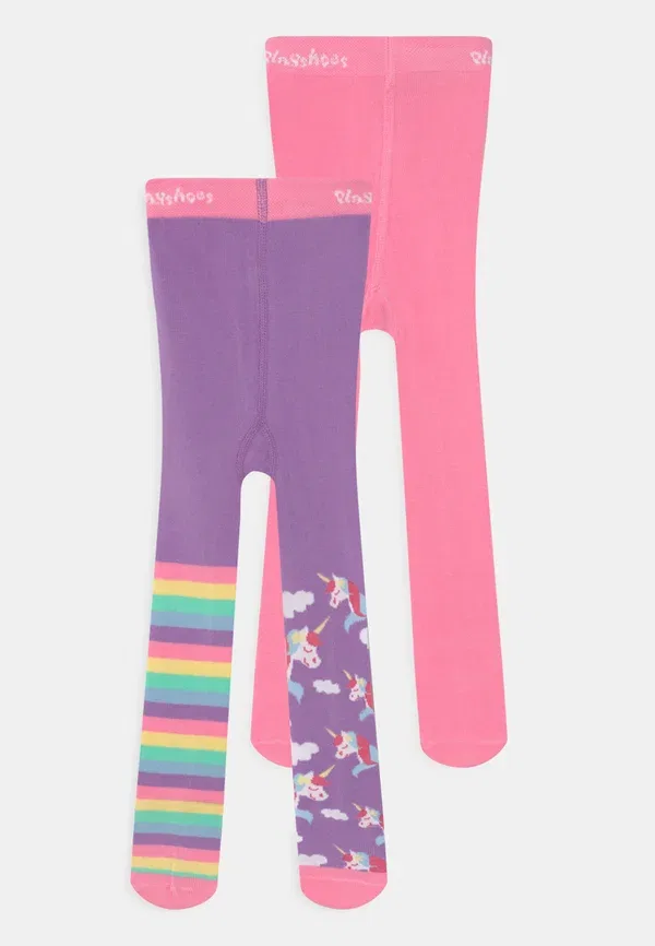 Колготки с животными Tights unicorn 2 pack Playshoes, violett/rosa, фиолетовый/розовый