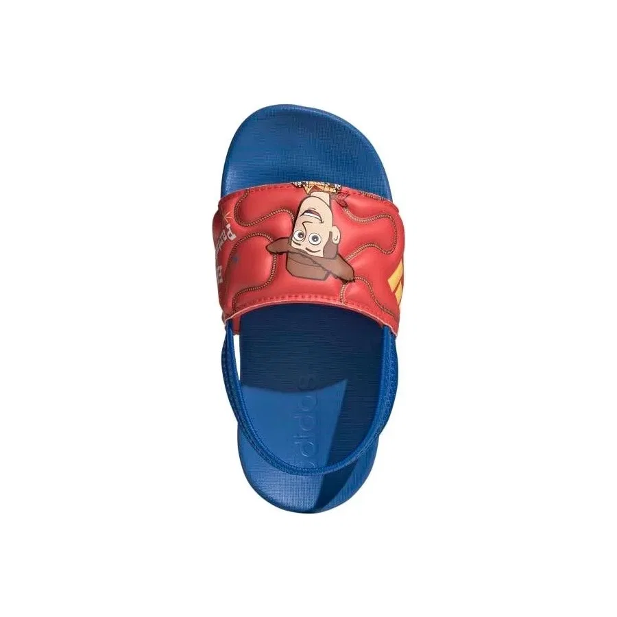 Детские шлепанцы с принтом Toy Story Adidas Adilette Estrap Woody, Bright Royal Bold Gold Semi Lucid Red — фото 3