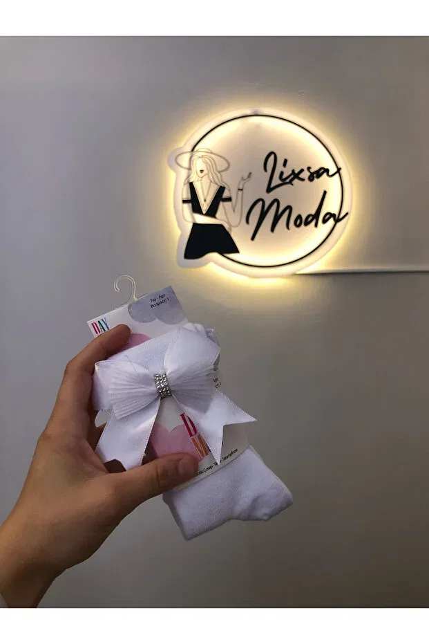 Детские колготки для девочек с принтом Moda, White