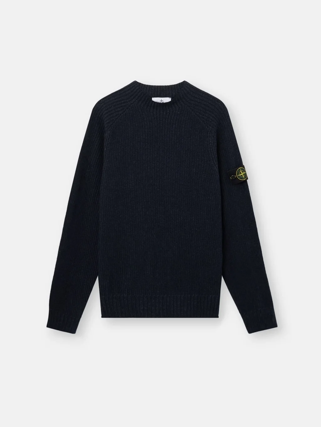 Мужской двусторонний вязаный свитер Stone Island Loose-fit Crewneck With Raglan Sleeves, темно-синий — фото 2