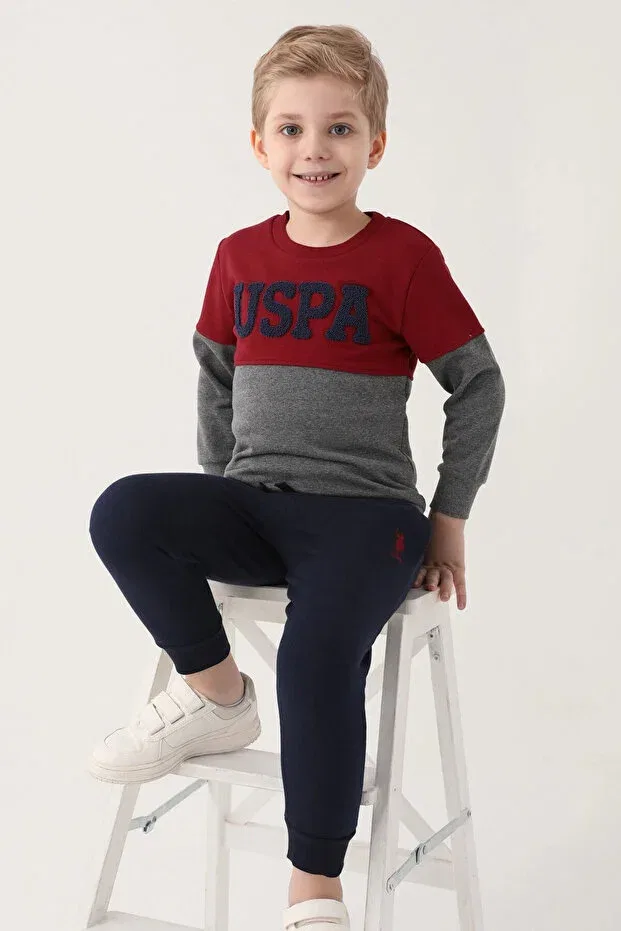 Детский спортивный комплект для мальчиков с графическим принтом U.S. Polo Assn., Burgundy — фото 2