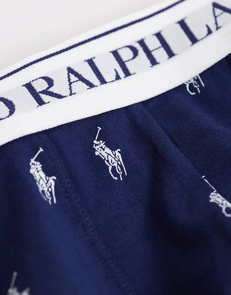 Боксеры-брифы с логотипом по всей поверхности 3 шт Polo Ralph Lauren, фиолетовый — фото 2