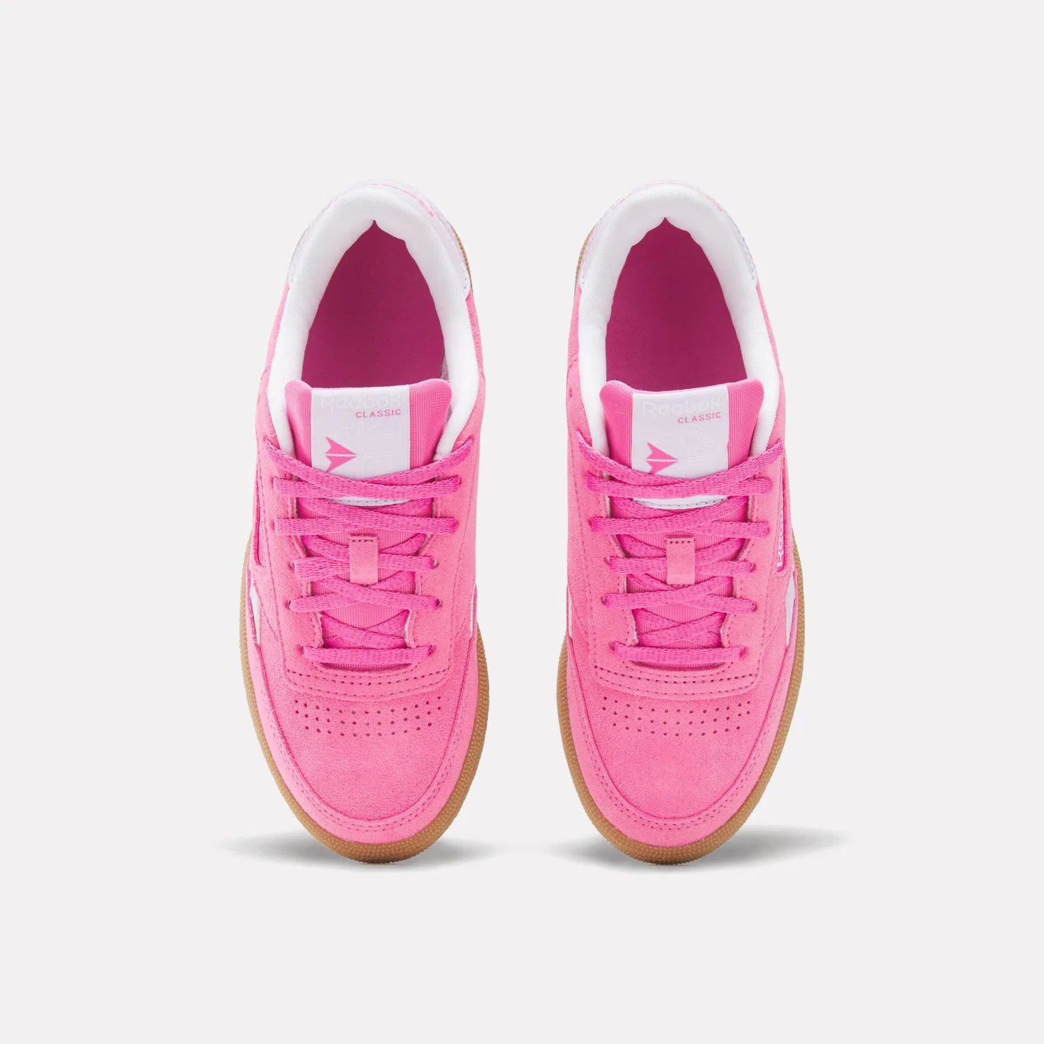 Детские кеды на шнуровке Reebok Classic, True Pink/Digital Gleam/Gum — фото 3