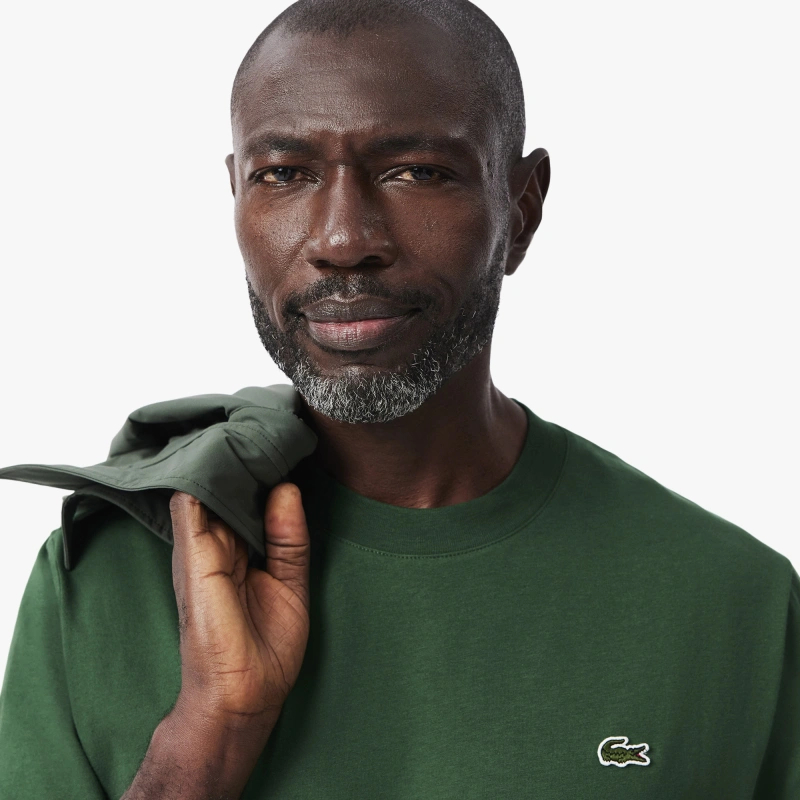 Футболка Lacoste Logo-Patch Cotton, зеленый — фото 4