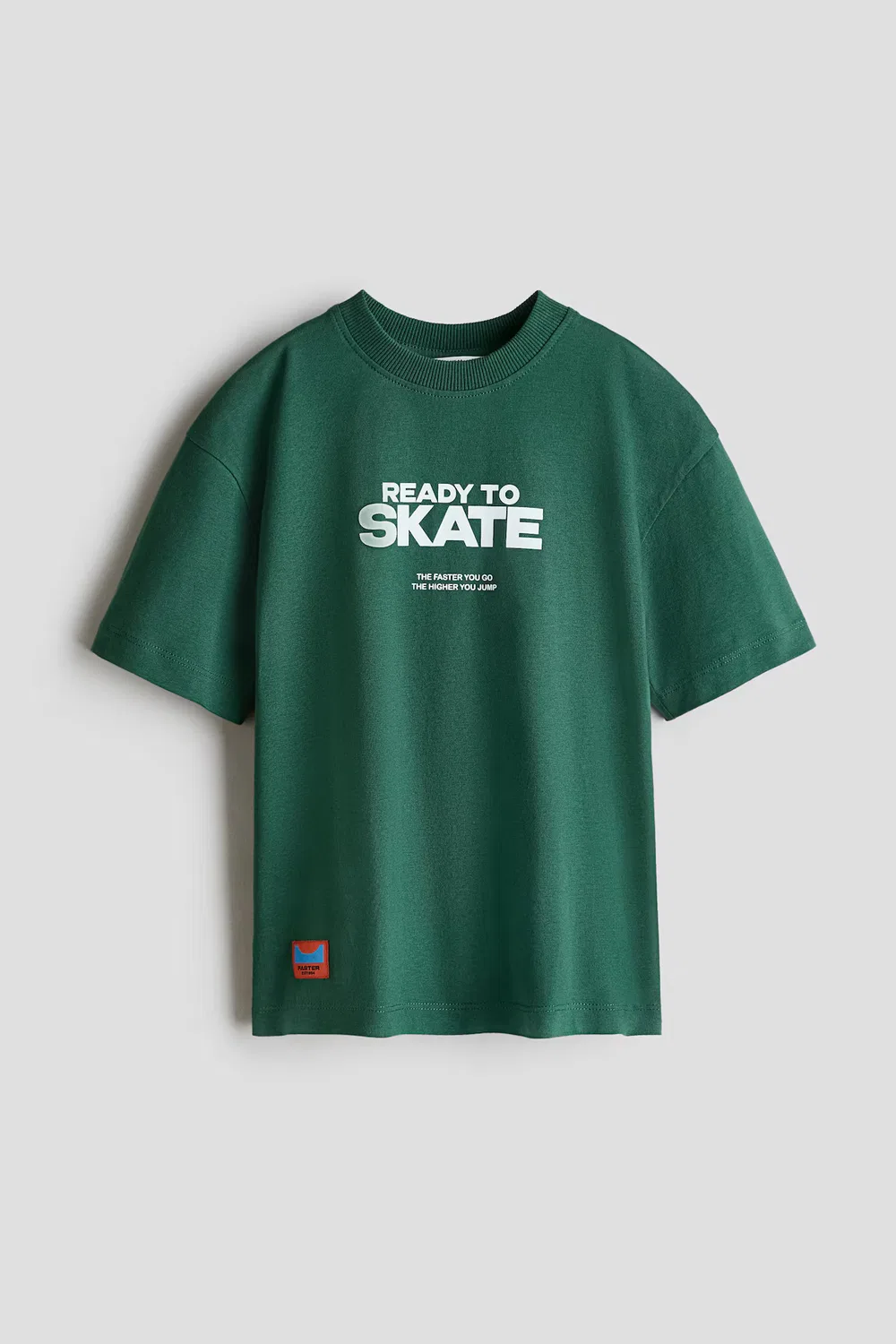 Хлопковая футболка с принтом H&M, Grün/Ready To Skate