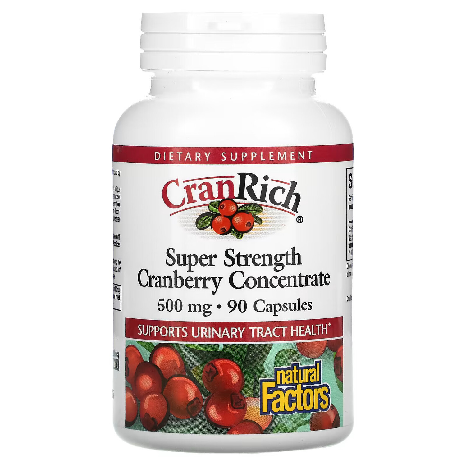 

Natural Factors, CranRich, Super Strength, концентрат клюквы, 500 мг, 90 капсул
