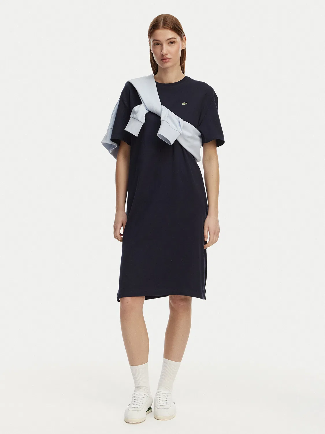 Женское платье свободного кроя на каждый день Lacoste, темно-синий — фото 2