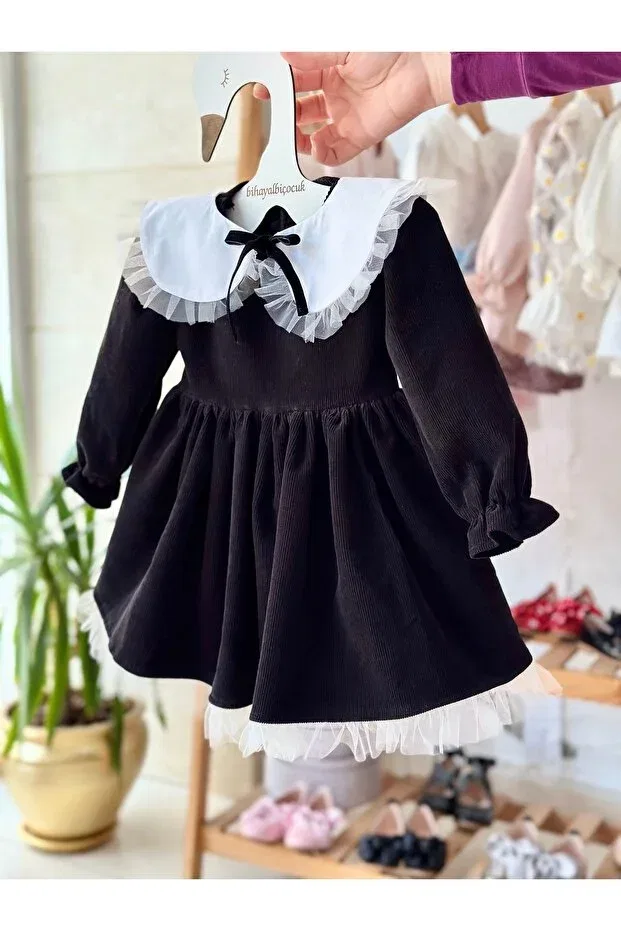 Детское платье для девочек длинное из тюля Bihayalbiçocuk, Black — фото 4