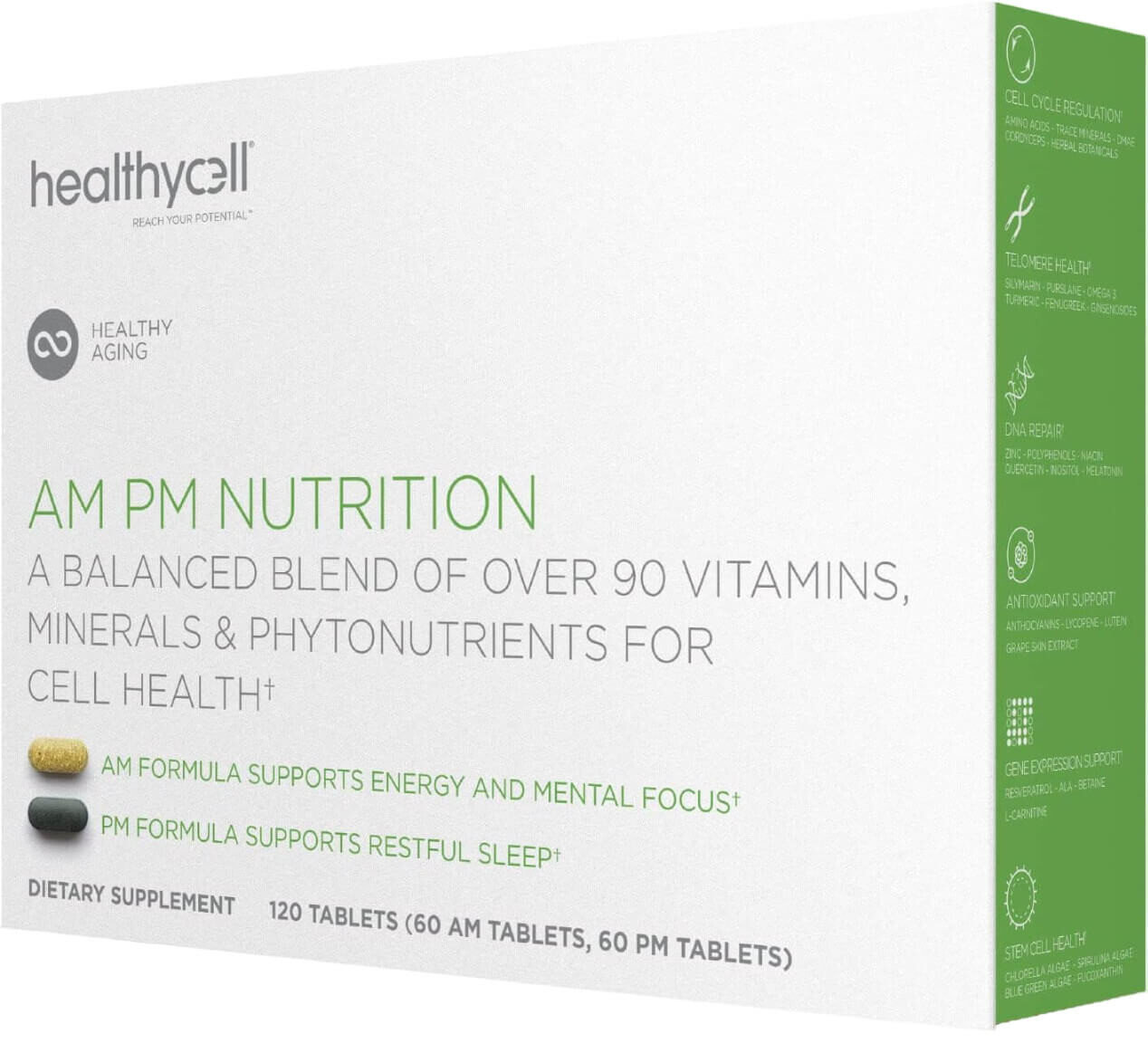 

Мультивитамины Healthycell AM PM For Adults Supplement For Anti Aging, 120 таблеток
