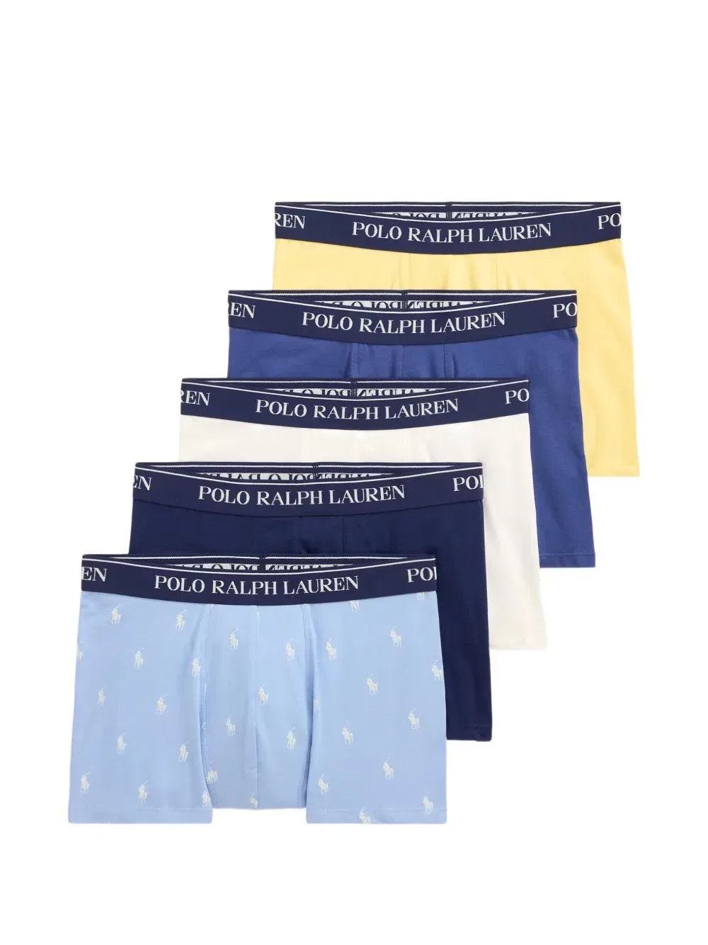 Комплект из пяти трусов с логотипом Polo Ralph Lauren, мультиколор