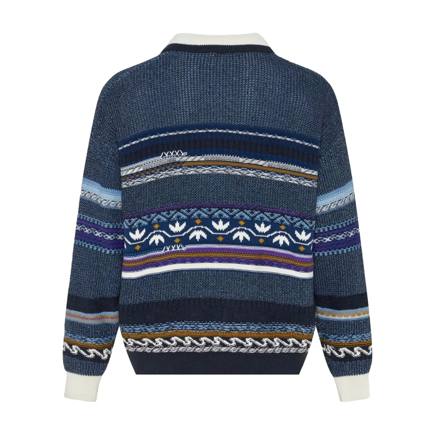 Мужской свитер Toc Polo LS Sweater Asia Sizing 'Aurora Ink' adidas, Aurora Ink — фото 2