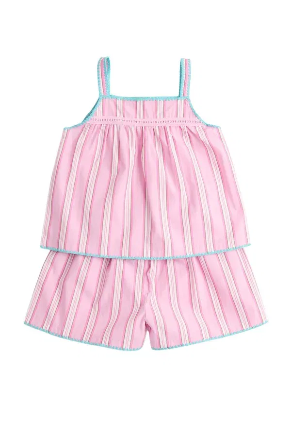 Комплект пижамы из хлопка Cami striped set Marks & Spencer, pink mix, розовый
