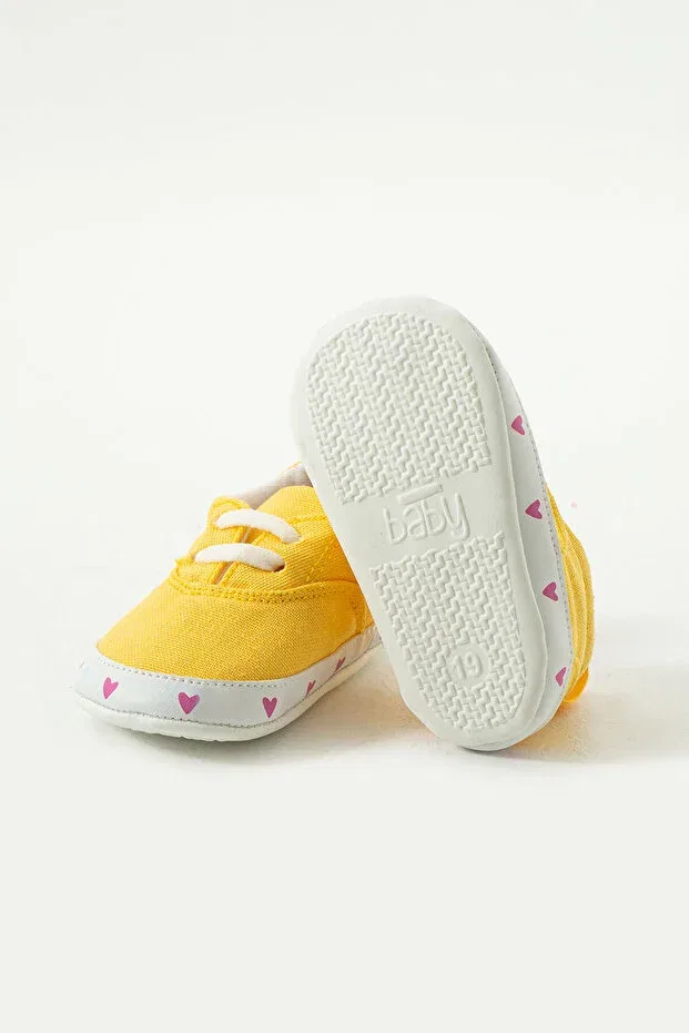 Детские ботиночки для девочек с принтом Basics Yummy Kids, Yellow — фото 4