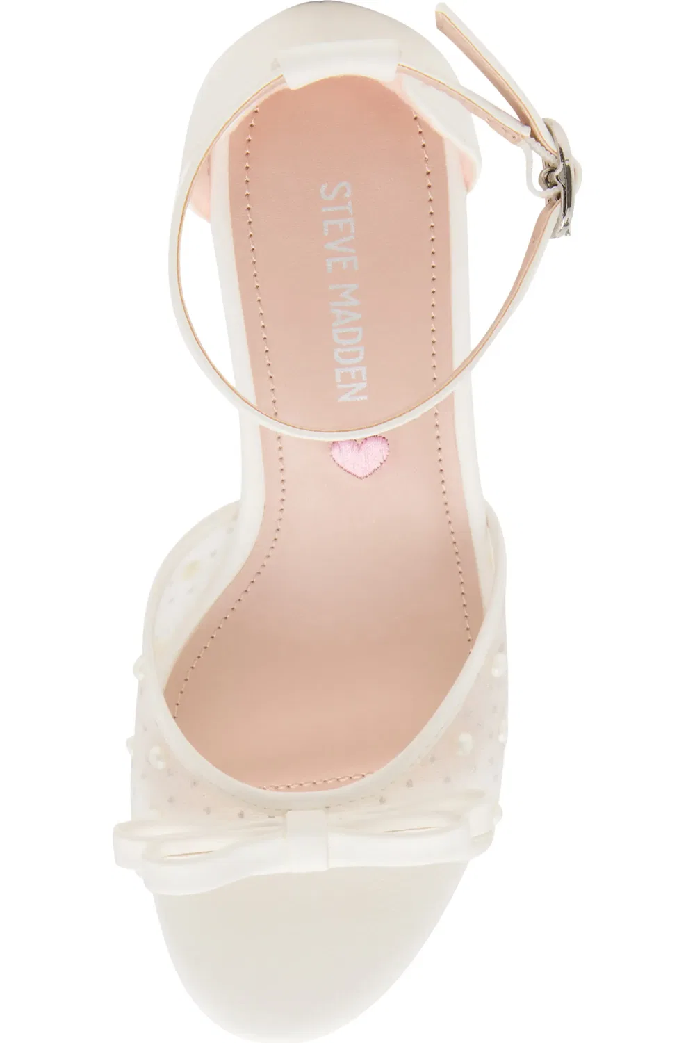 Сандалии детские с бусинами и бантом Jadia Steve Madden, Wht Mesh — фото 4