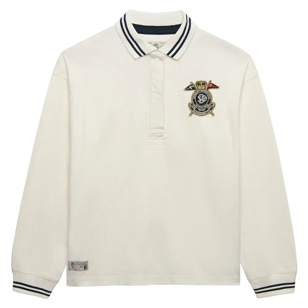 Рубашка поло с длинным рукавом Crest Rugby Superdry, бежевый